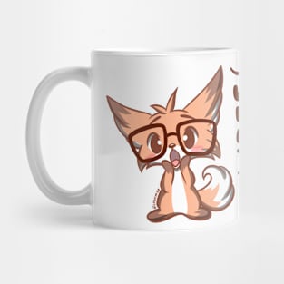 Cute Kawaii Nerd Fox what waa wtf Mug